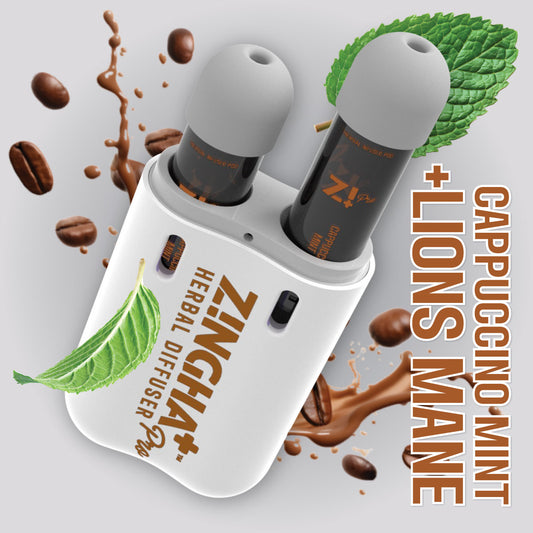 MENTAL CLARITY Digital Herbal Diffuser PRO+ / Cappuccino Mint + Lion's Mane (Starter Kit)