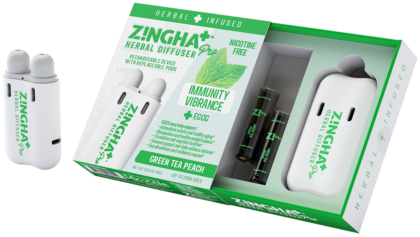IMMUNITY VIBRANCE Digital Herbal Diffuser PRO+ / Green Tea Peach + EGCG (Starter Kit)