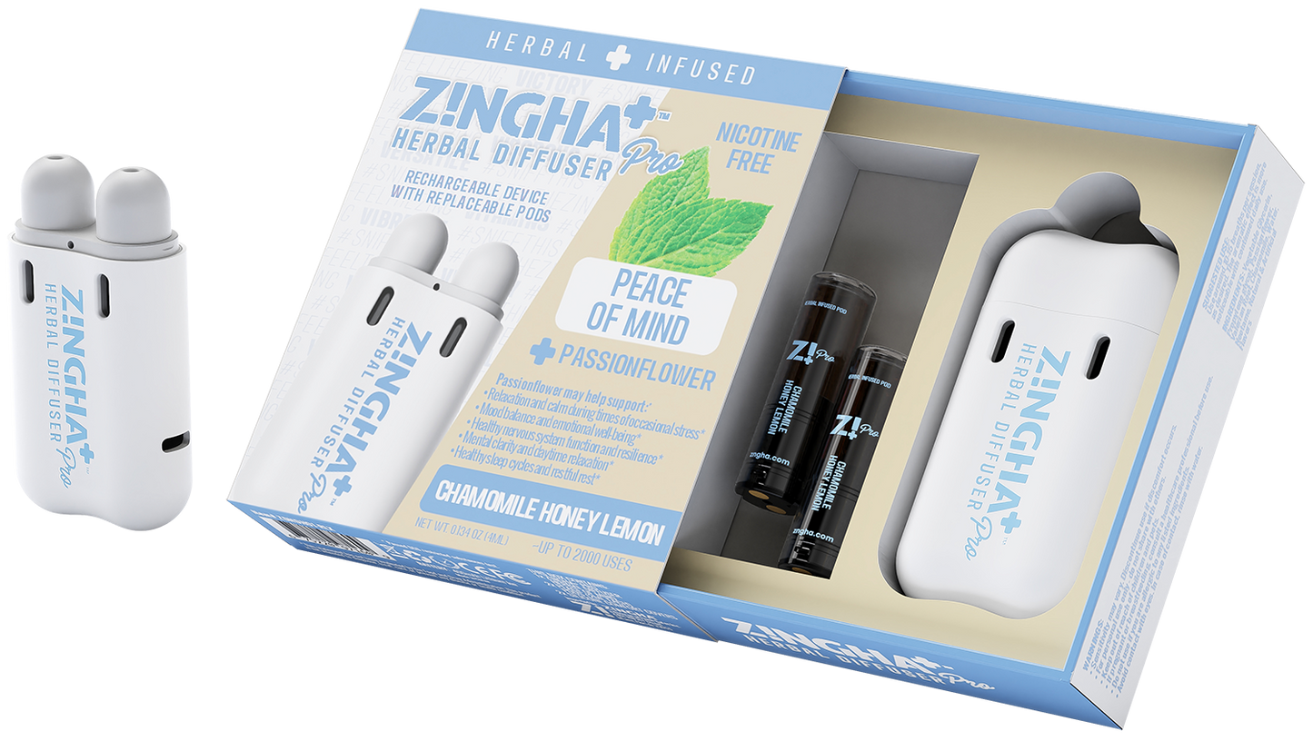 PEACE OF MIND Digital Herbal Diffuser PRO+ / Chamomile Honey Lemon + Passionflower (Starter Kit)