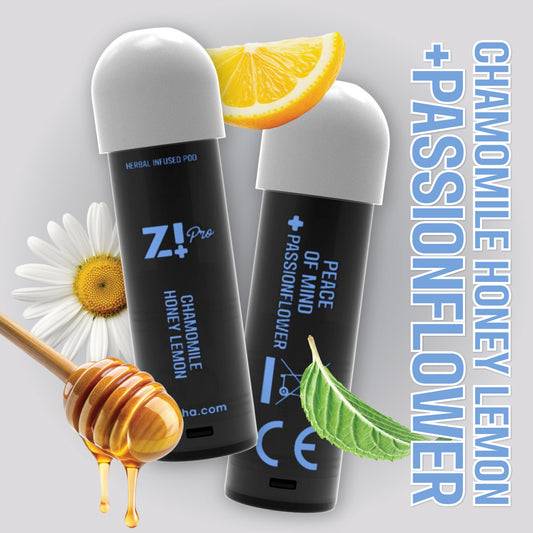 PEACE OF MIND Digital Herbal Diffuser PRO+ / Chamomile Honey Lemon + Passionflower (2 Pack Replacement Pods)