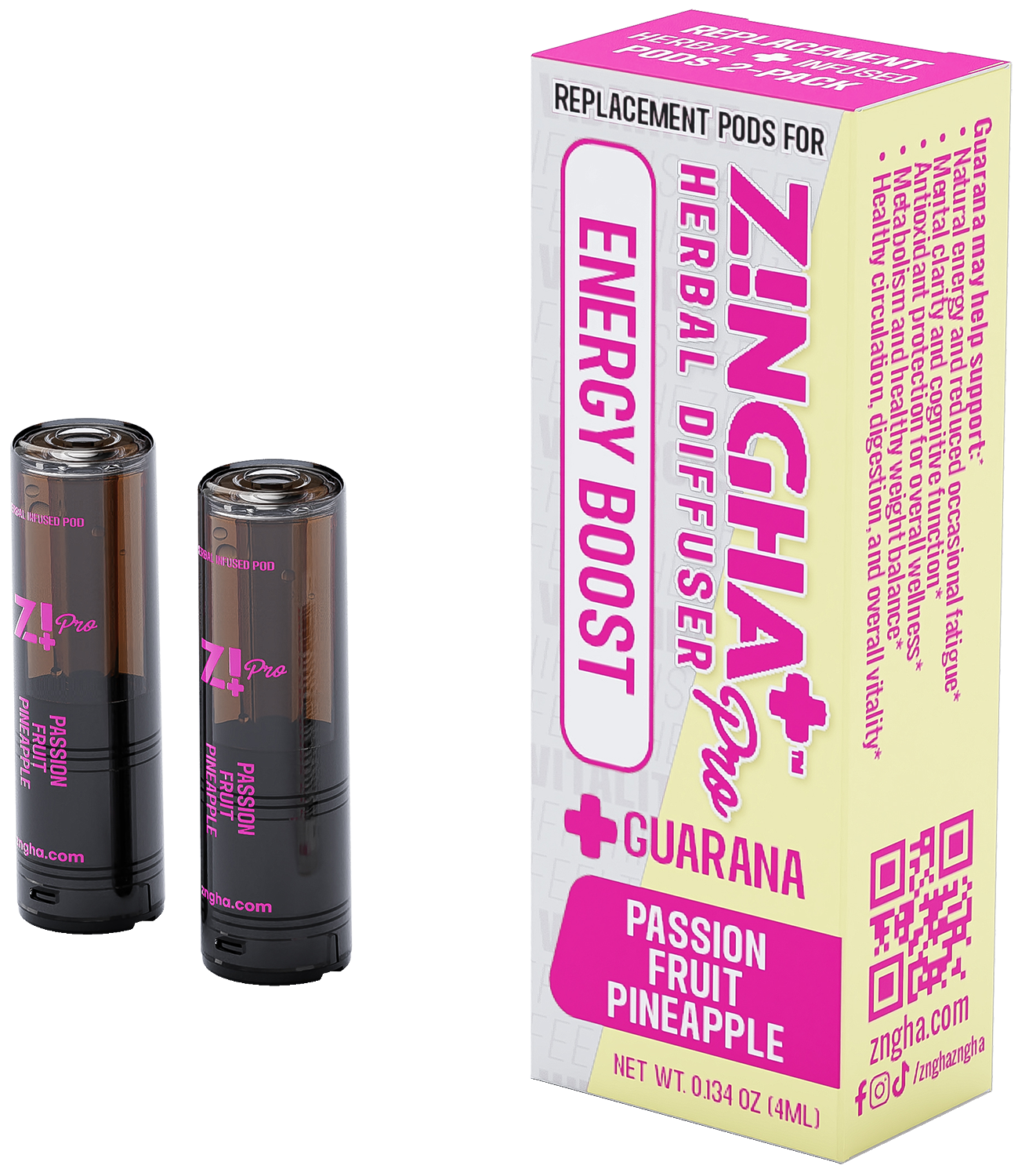 ENERGY BOOST Digital Herbal Diffuser PRO+ / Passion Fruit Pineapple + Guarana (2 Pack Replacement Pods)