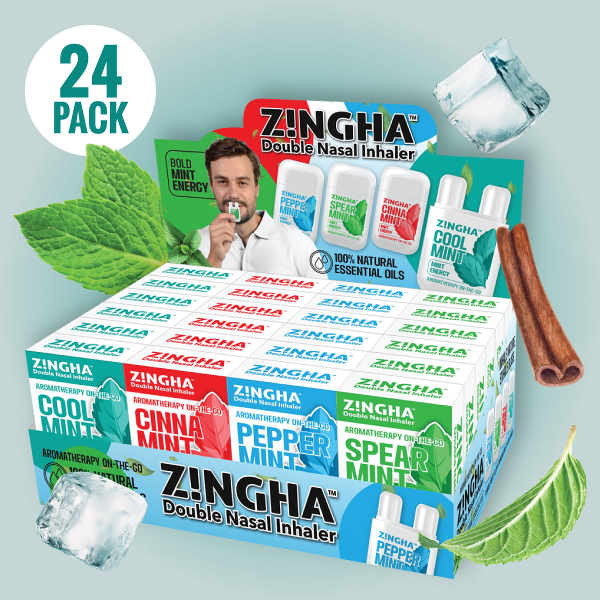 BOLD MINT Double Nasal Inhaler - 24 Pack