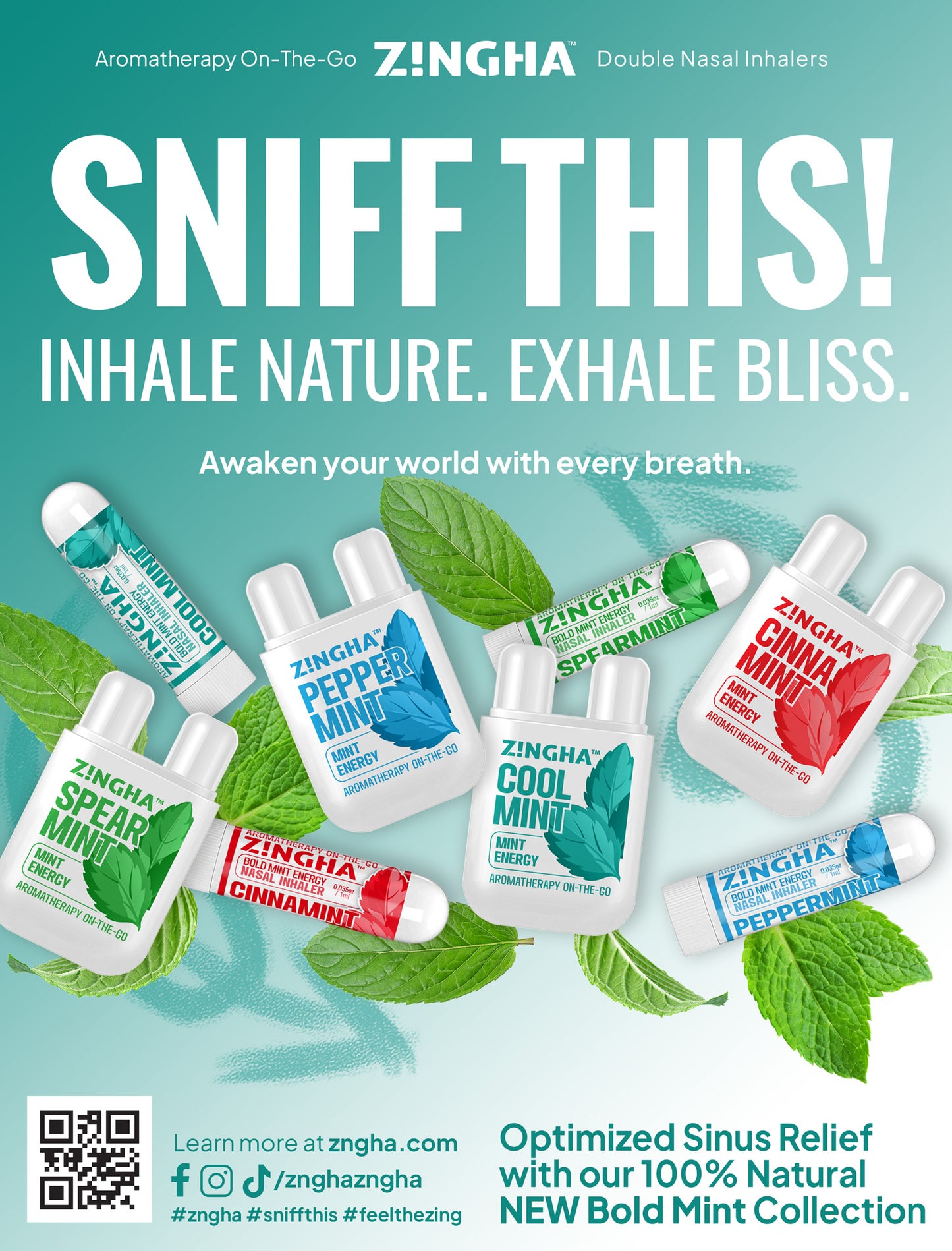 SPEARMINT Double Nasal Inhaler - 2 Pack