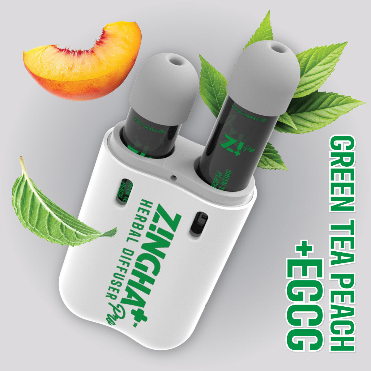 Digital Herbal Diffuser PRO+ / Green Tea Peach + EGCG (Starter Kit) Z!NGHA Digital Herbal Diffuser PRO+ / Green Tea Peach + EGCG (Starter Kit) Z!NGHA