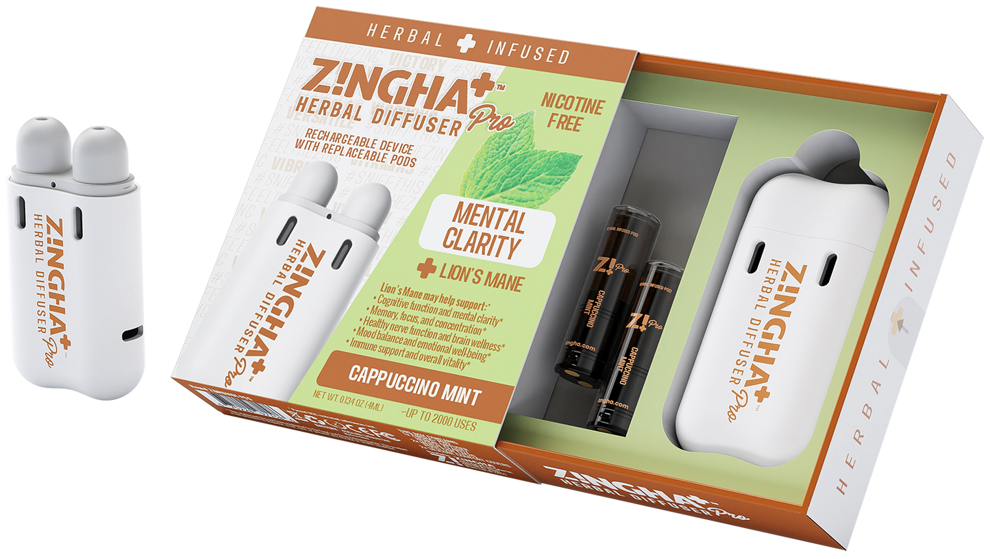 MENTAL CLARITY Digital Herbal Diffuser PRO+ / Cappuccino Mint + Lion's Mane (Starter Kit)