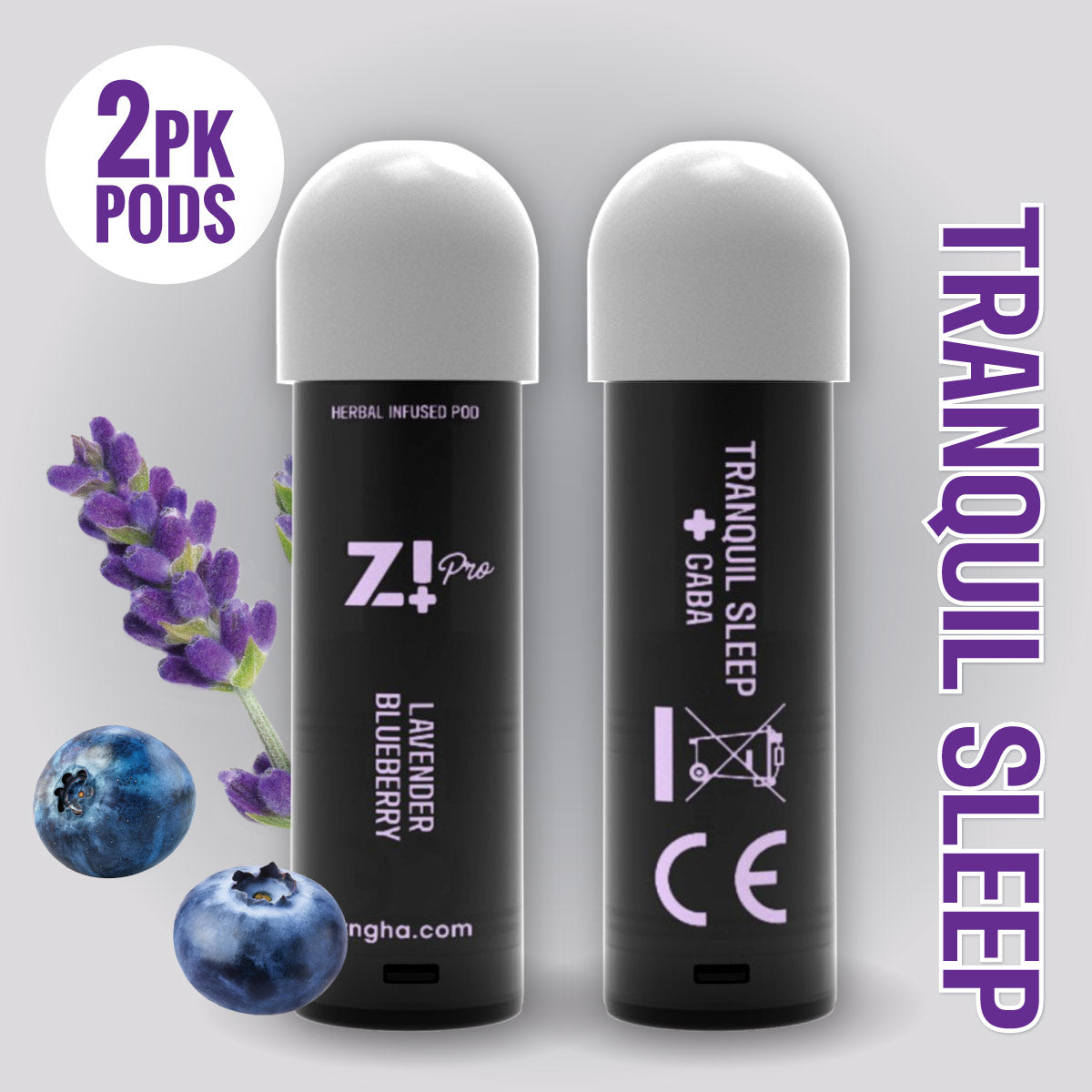 TRANQUIL SLEEP Digital Herbal Diffuser PRO+ / Lavender Blueberry + GABA (2 Pack Replacement Pods)