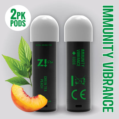 IMMUNITY VIBRANCE Digital Herbal Diffuser PRO+ / Green Tea Peach + EGCG (2 Pack Replacement Pods)