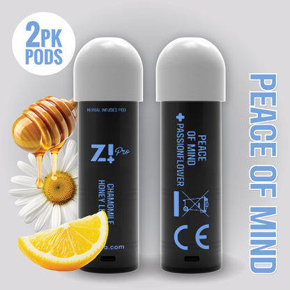 PEACE OF MIND Digital Herbal Diffuser PRO+ / Chamomile Honey Lemon + Passionflower (2 Pack Replacement Pods)