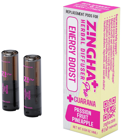 ENERGY BOOST Digital Herbal Diffuser PRO+ / Passion Fruit Pineapple + Guarana (2 Pack Replacement Pods)
