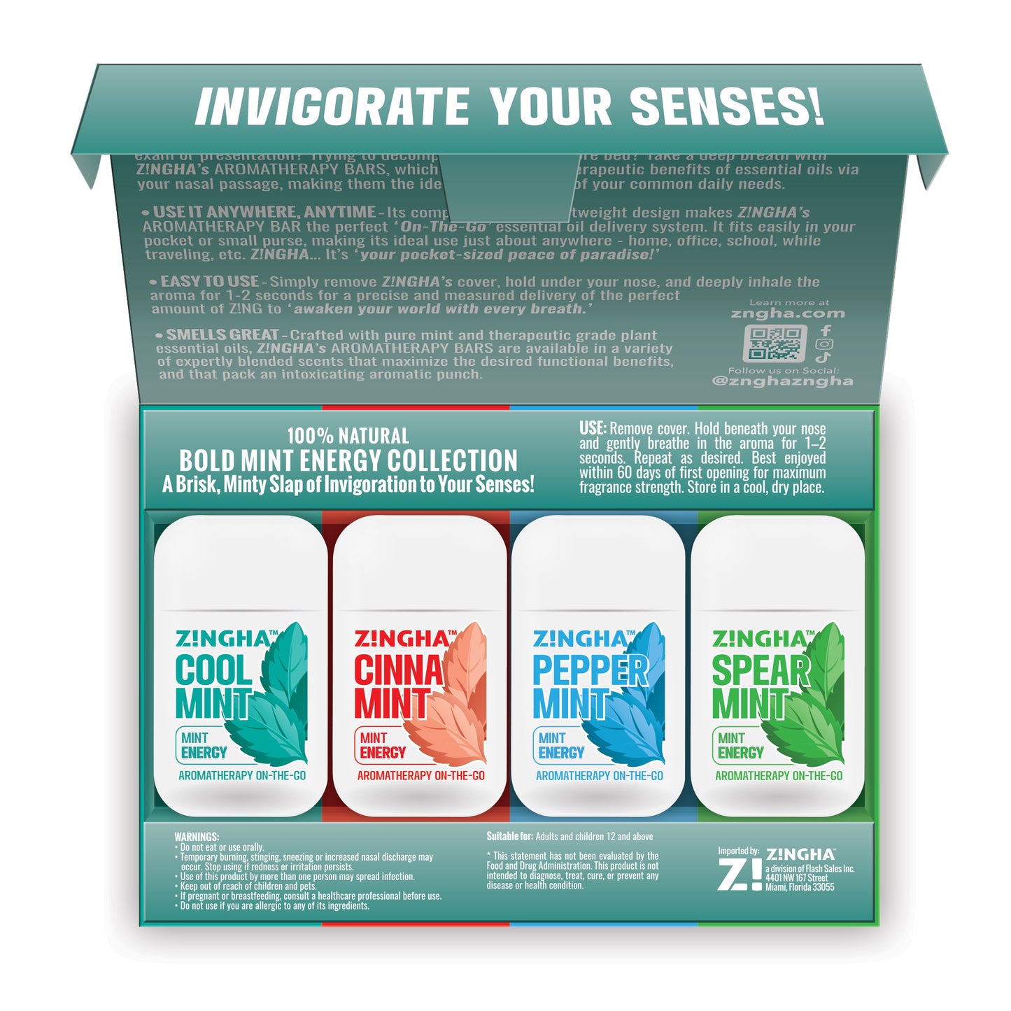 BOLD MINT Double Nasal Inhaler - Variety 4 Pack