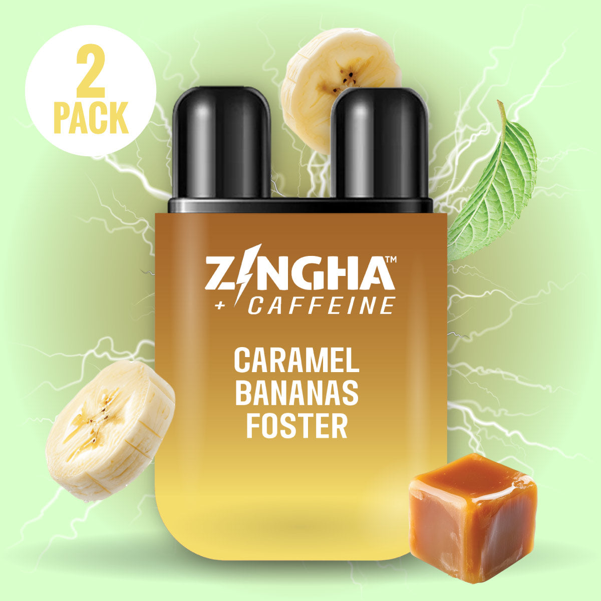 +CAFFEINE - CARAMEL BANANAS FOSTER Double Nasal Inhaler - 2 Pack – Z!NGHA