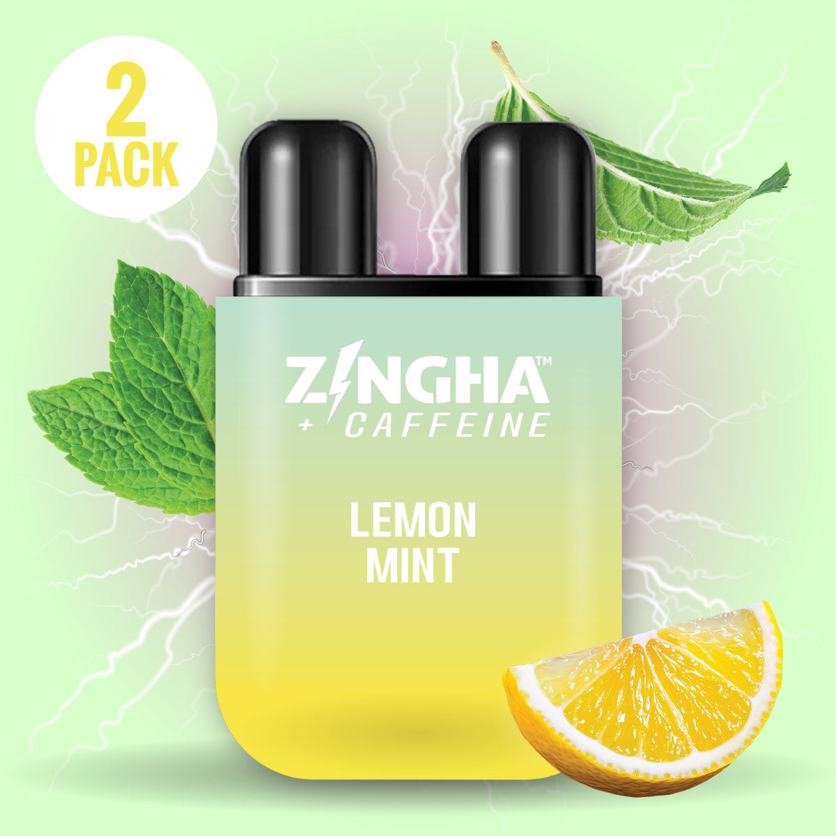 +CAFFEINE - LEMON MINT Double Nasal Inhaler - 2 Pack – Z!NGHA