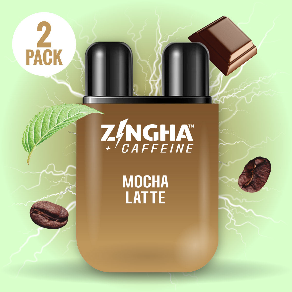 +CAFFEINE - MOCHA LATTE Double Nasal Inhaler - 2 Pack