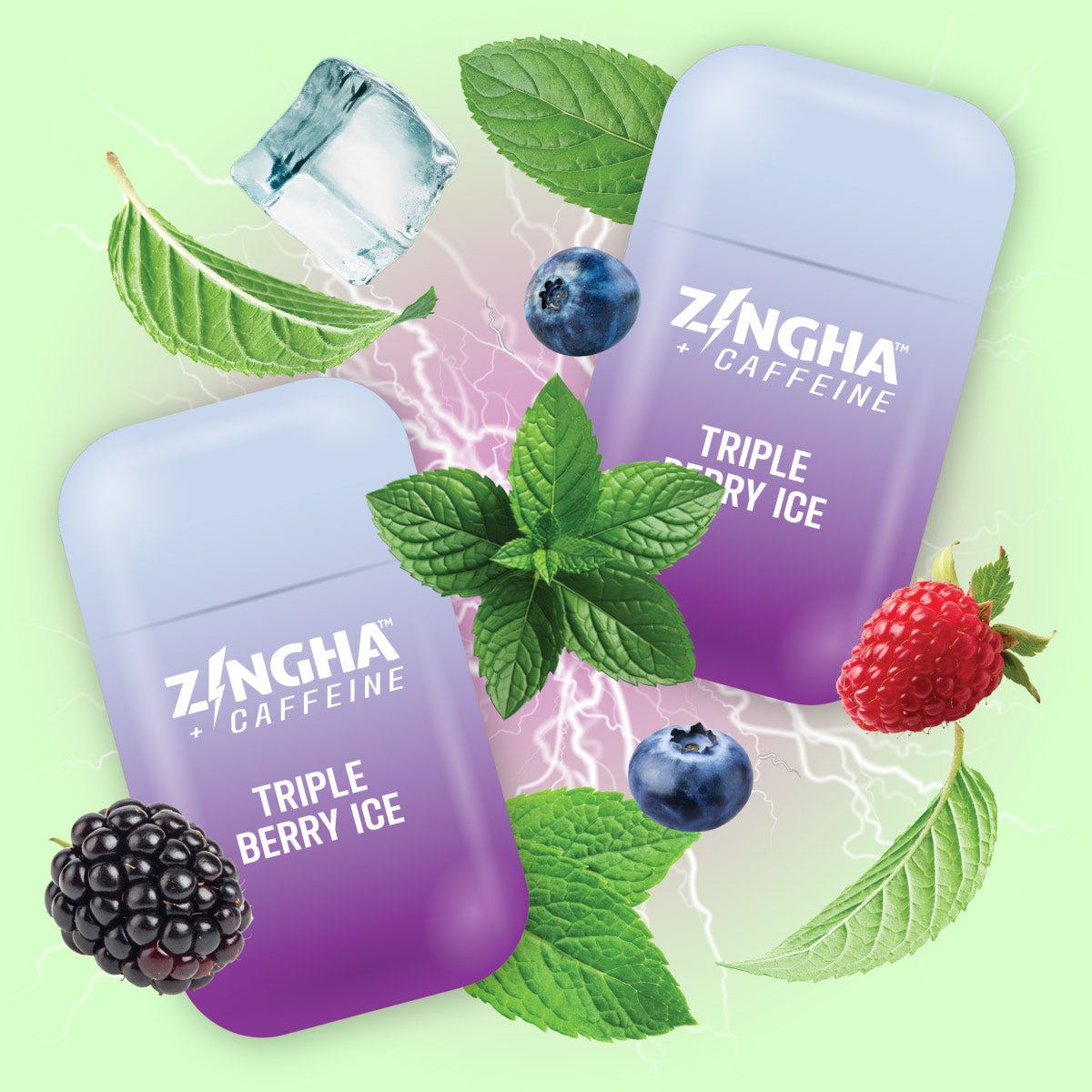 +CAFFEINE - TRIPLE BERRY ICE Double Nasal Inhaler - 2 Pack – Z!NGHA