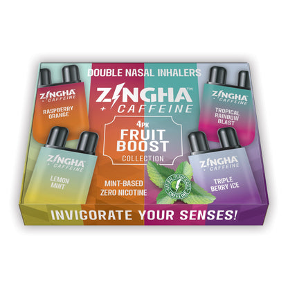 +CAFFEINE - FRUIT BOOST Double Nasal Inhaler - Variety 4 Pack