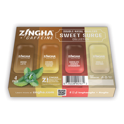 +CAFFEINE - SWEET SURGE Double Nasal Inhaler - Variety 4 Pack