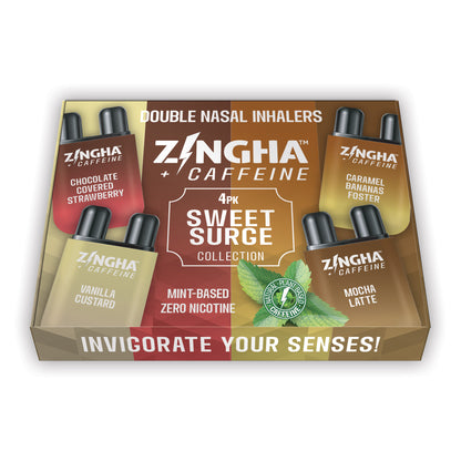 +CAFFEINE - SWEET SURGE Double Nasal Inhaler - Variety 4 Pack