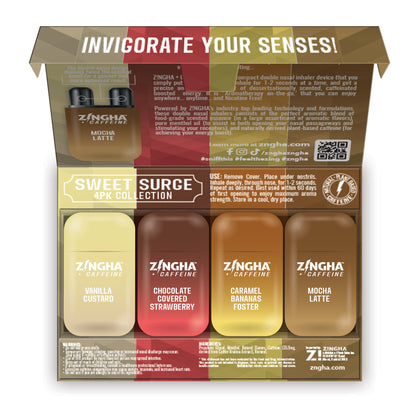 +CAFFEINE - SWEET SURGE Double Nasal Inhaler - Variety 4 Pack