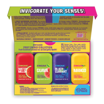 FRUIT ENERGY Double Nasal Inhaler - Variety 4 Pack
