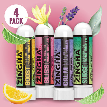 Four essential oil nasal inhalers