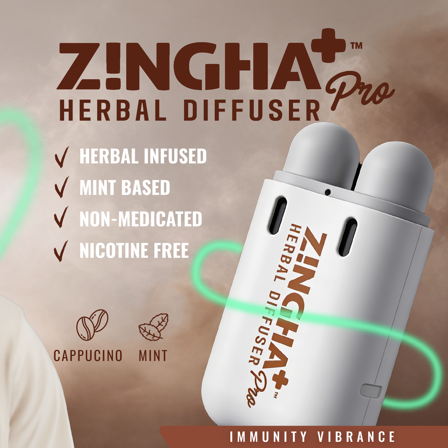 Digital Herbal Diffuser PRO+ / Cappuccino Mint + Lion's Mane (Starter Kit)